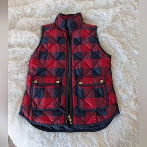 { J.Crew } Plaid Excursion Vest Feather Down